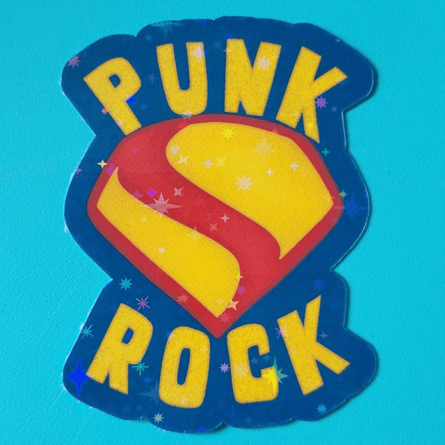 Punk Rock Superhero Sticker